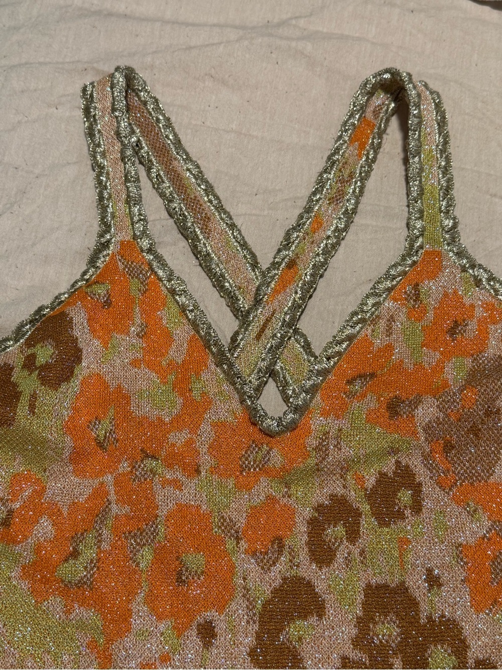 NWT Circus Hotel Shimmery Orange Knit one piece swimsuit size 44 - Picture 9 of 11